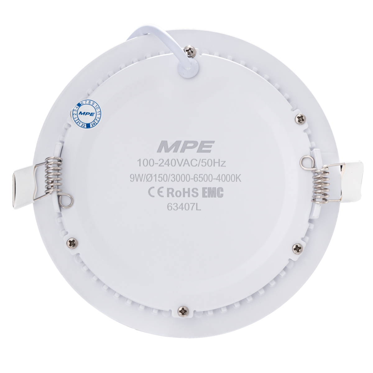 LED Panel âm trần nhôm viền bạc mặt tròn 9W - 3 chế độ màu RPL-9/3C/S