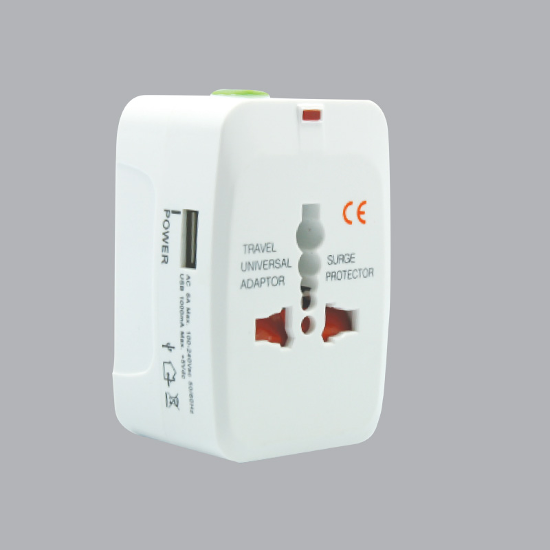 Travel socket with integrated USB TA3 port